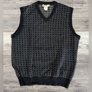 Travelsmith Men's Black & Tan Sweater Vest MEDIUM